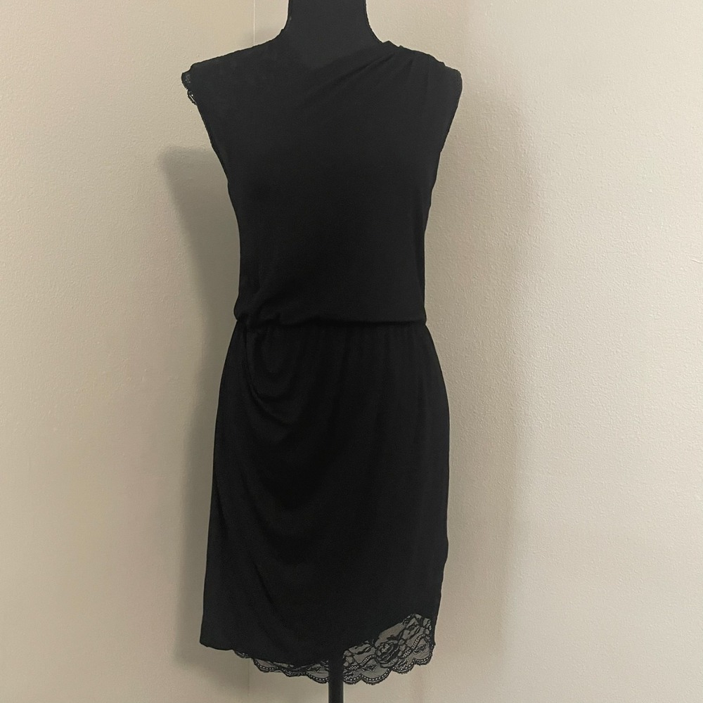 ROBERT RODRIGUEZ Sz 10 Stretch Lace Shoulder/Trim Elastic Waist Mini Dress USA
